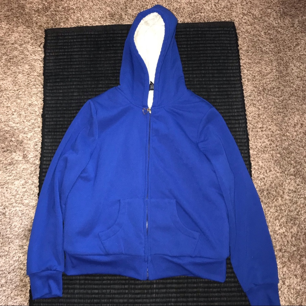 Blue zip up jacket